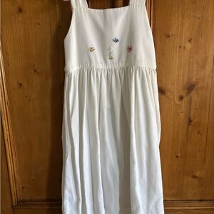 Strasburg White Dress with Colorful Embroidery